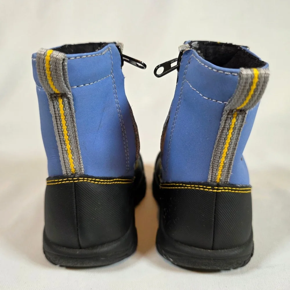 Keen Kids Waterproof Winter Boots Blue Black Yellow Toggle Zip Size 8 US Toddler